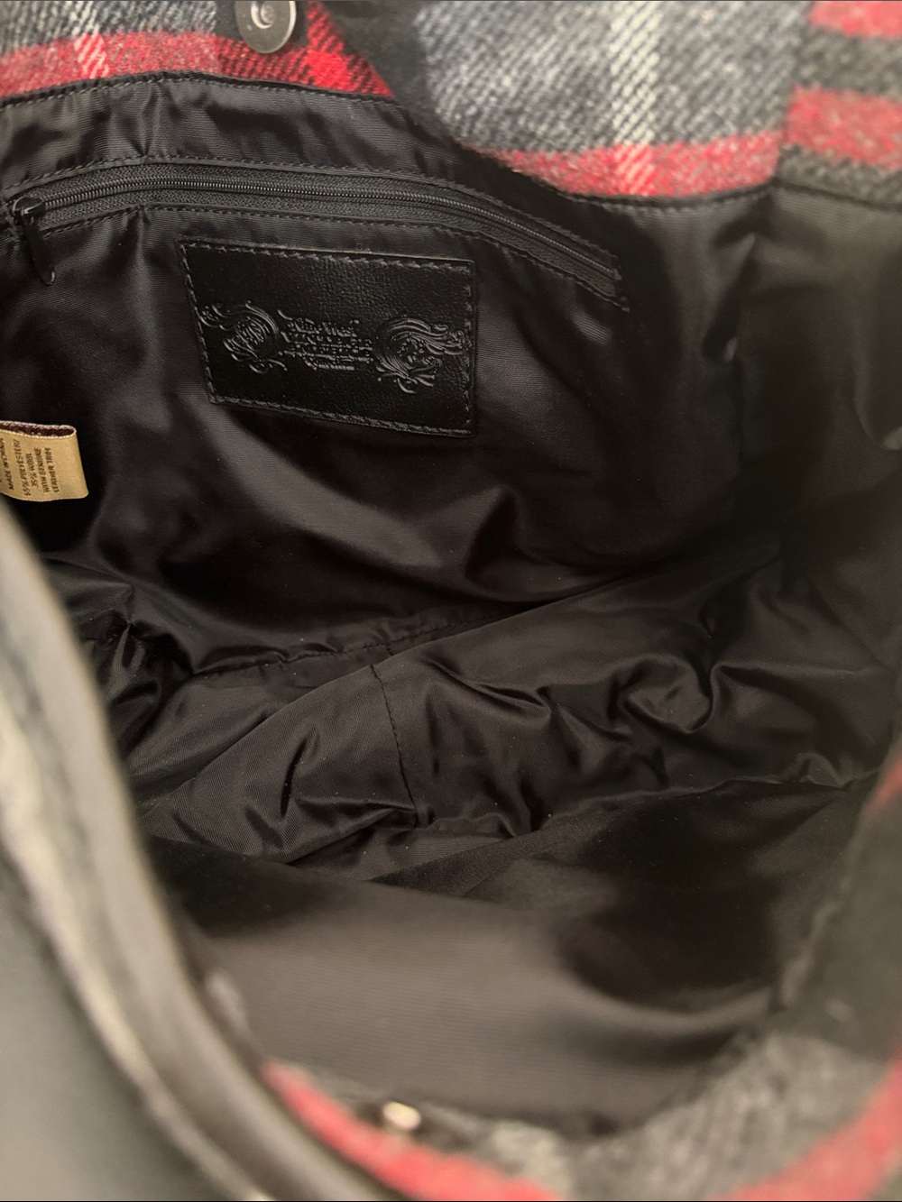 Nine West Skyler Plaid Black & Red Tote Bag with Front Pocket - Picture 5 of 8